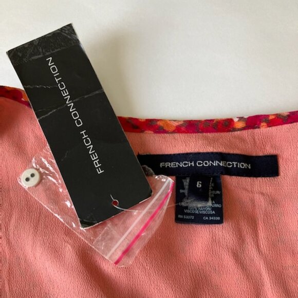 NWT French Connection Floral Minidress Tiered Skirt with Ruffles Semi Sheer … - Picture 8 of 9